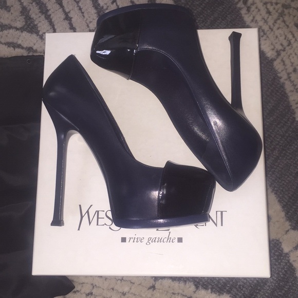 YSL platform heels NIB, navy and black, size 36 - Picture 6 of 8